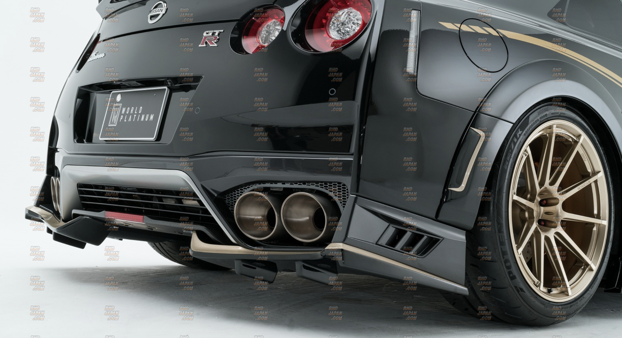 Rowen World Platinum Rear Bumper Extension Wet Carbon - GT-R R35 MY2017~